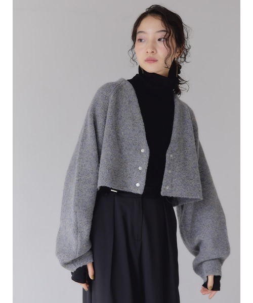 Ayla(アイラ)の「mix melange short cardigan(カーディガン/ボレロ・レディース・パープル系その他/杢グレー・FREE)」の15枚目の写真