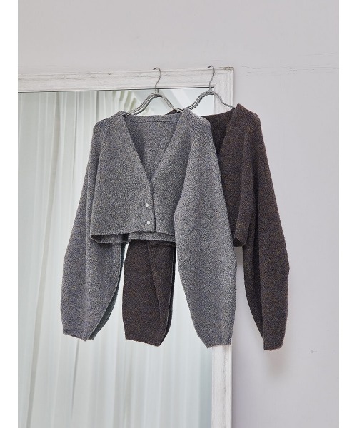 Ayla(アイラ)の「mix melange short cardigan(カーディガン/ボレロ・レディース・パープル系その他/杢グレー・FREE)」の17枚目の写真