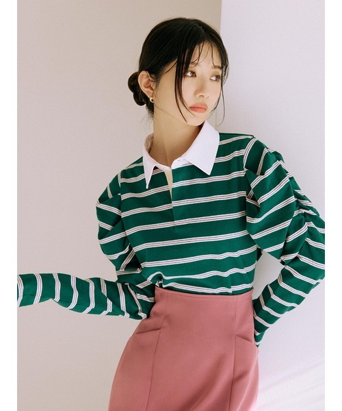 LILY BROWN(リリーブラウン)の「ギャザースリーブコンパクトラガーシャツ(シャツ/ブラウス・レディース・レッド/グリーン/ネイビー・FREE)」の8枚目の写真