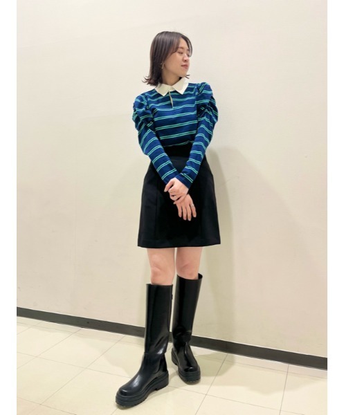 LILY BROWN(リリーブラウン)の「ギャザースリーブコンパクトラガーシャツ(シャツ/ブラウス・レディース・レッド/グリーン/ネイビー・FREE)」の4枚目の写真