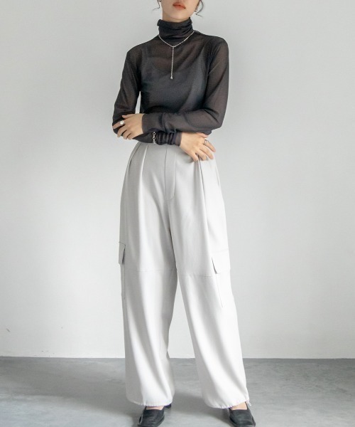 VACANCY（ヴァカンシー）の「シアータートルカラーインナー（Tシャツ/カットソー・レディース・ライトブルー/チャコールグレー/ピンク/ライトグリーン/グレイッシュベージュ/グリーン・FREE）」の17枚目の写真