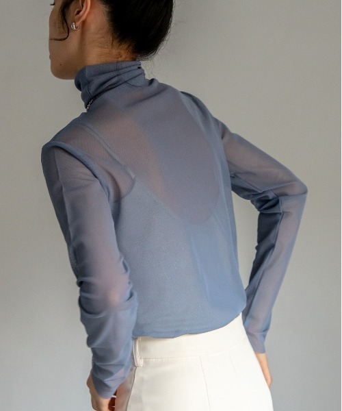 VACANCY（ヴァカンシー）の「シアータートルカラーインナー（Tシャツ/カットソー・レディース・ライトブルー/チャコールグレー/ピンク/ライトグリーン/グレイッシュベージュ/グリーン・FREE）」の12枚目の写真