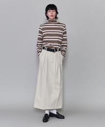 6 | ＜6(ROKU)＞COTTON PANEL BORDER TURTLE NECK PULLOVER/カットソー(Tシャツ/カットソー)