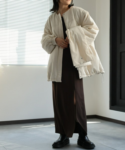 セール】マフラー付きパディングブルゾン 袖取り外し モンスターコート