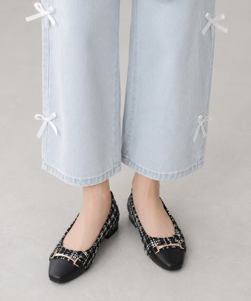 coca（ANDEX shoes product）（コカ）の「coca / ビット飾り付きツイードパンプス（パンプス・レディース・ホワイト/ブラック・22.5cm/23cm/23.5cm/24cm/24.5cm）」の13枚目の写真