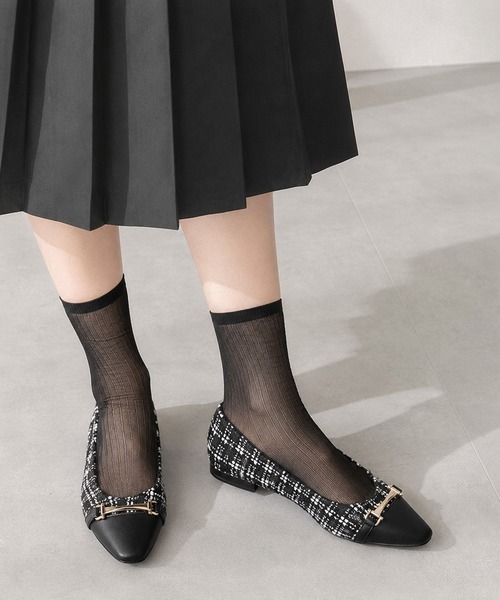 coca（ANDEX shoes product）（コカ）の「coca / ビット飾り付きツイードパンプス（パンプス・レディース・ホワイト/ブラック・22.5cm/23cm/23.5cm/24cm/24.5cm）」の17枚目の写真