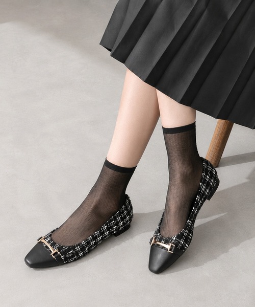 coca（ANDEX shoes product）（コカ）の「coca / ビット飾り付きツイードパンプス（パンプス・レディース・ホワイト/ブラック・22.5cm/23cm/23.5cm/24cm/24.5cm）」の18枚目の写真