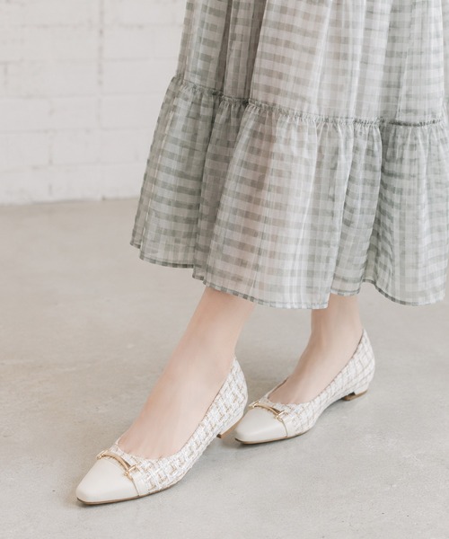 coca（ANDEX shoes product）（コカ）の「coca / ビット飾り付きツイードパンプス（パンプス・レディース・ホワイト/ブラック・22.5cm/23cm/23.5cm/24cm/24.5cm）」の19枚目の写真
