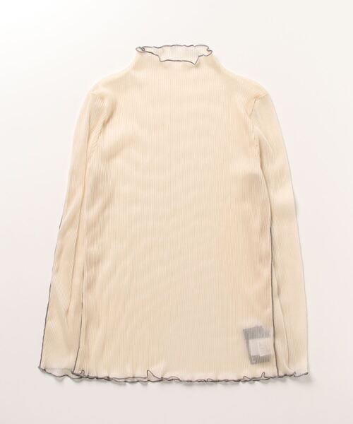 AULA AILA（アウラアイラ）の「AULA AILA（アウラ アイラ）SHEER PLEATS PULLOVER（Tシャツ/カットソー・レディース・ベージュ/その他18/アイボリー/ブラック・0）」の6枚目の写真