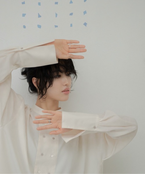 VACANCY（ヴァカンシー）の「ダブルボタンシャツ（シャツ/ブラウス・レディース・ホワイト/ライトグレー・FREE）」の3枚目の写真