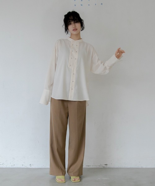 VACANCY（ヴァカンシー）の「ダブルボタンシャツ（シャツ/ブラウス・レディース・ホワイト/ライトグレー・FREE）」の14枚目の写真