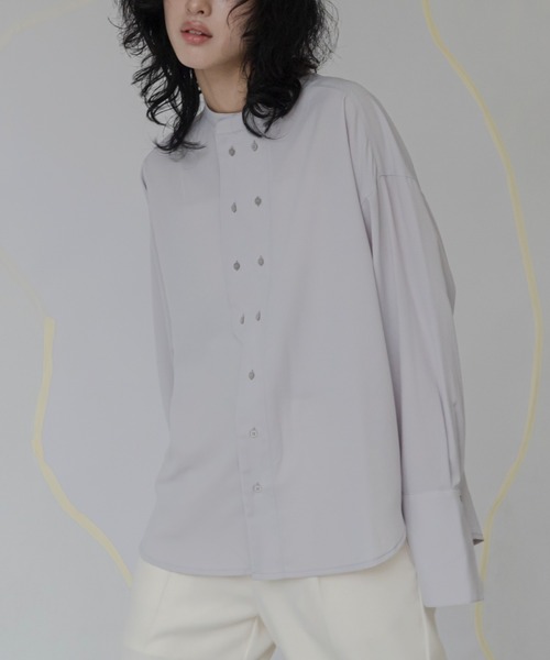 VACANCY（ヴァカンシー）の「ダブルボタンシャツ（シャツ/ブラウス・レディース・ホワイト/ライトグレー・FREE）」の7枚目の写真