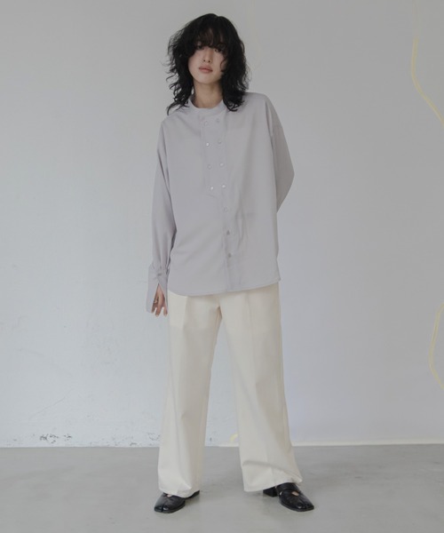 VACANCY（ヴァカンシー）の「ダブルボタンシャツ（シャツ/ブラウス・レディース・ホワイト/ライトグレー・FREE）」の8枚目の写真