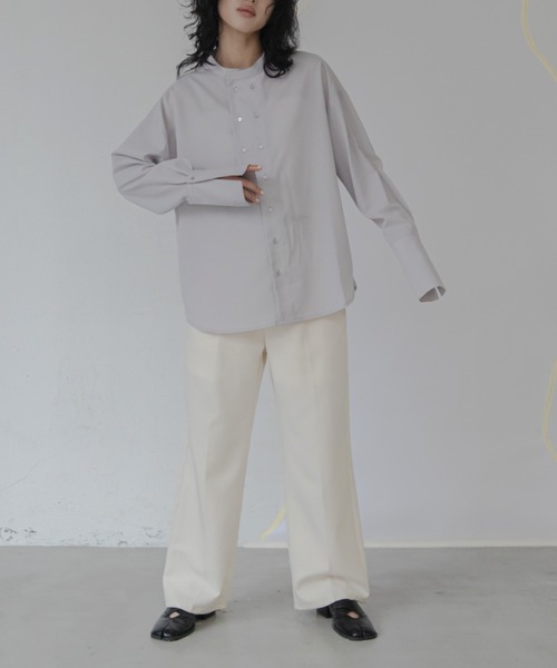VACANCY（ヴァカンシー）の「ダブルボタンシャツ（シャツ/ブラウス・レディース・ホワイト/ライトグレー・FREE）」の5枚目の写真