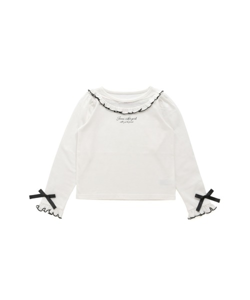 JENNI love(ジェニィラブ)の「チュール切替えフリルロンT(Tシャツ/カットソー・キッズ・オフホワイト/ピンク/ラベンダー・130cm/140cm/150cm/160cm)」の12枚目の写真