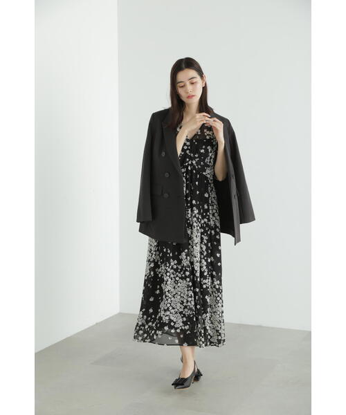 JILLSTUART モノトーンフラワーワンピース ブラック JILL STUART（ジルスチュアート）の「◇モノトーンフラワー