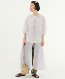yuni | 120/2コットンナイロン　リボン　ストリングス　羽織りワンピース　120/2C Ny ribon strings  haori OP(シャツワンピース)