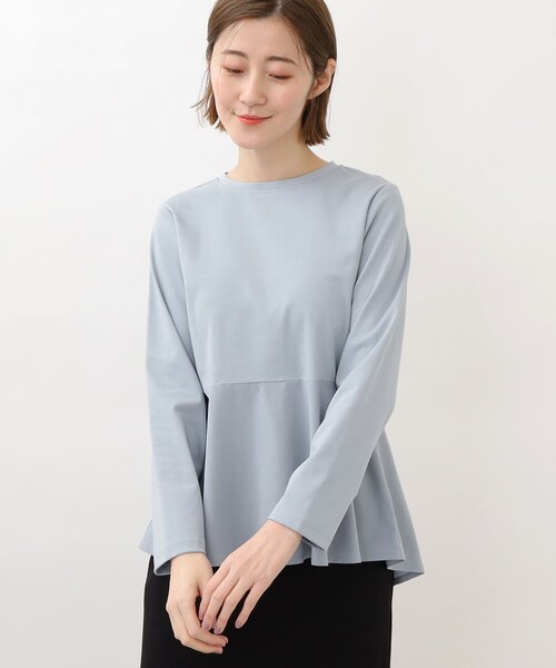 grove(グローブ)の「◆布帛切り替えペプラムプルオーバー(Tシャツ/カットソー・レディース・ライトブルー/アイボリー/ブラック・02/03/01/05/04)」の3枚目の写真