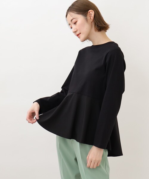 grove(グローブ)の「◆布帛切り替えペプラムプルオーバー(Tシャツ/カットソー・レディース・ライトブルー/アイボリー/ブラック・02/03/01/05/04)」の2枚目の写真