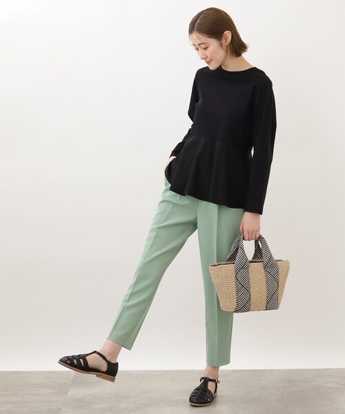 grove(グローブ)の「◆布帛切り替えペプラムプルオーバー(Tシャツ/カットソー・レディース・ライトブルー/アイボリー/ブラック・02/03/01/05/04)」の7枚目の写真