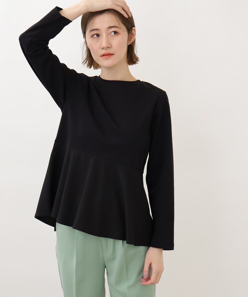 grove(グローブ)の「◆布帛切り替えペプラムプルオーバー(Tシャツ/カットソー・レディース・ライトブルー/アイボリー/ブラック・02/03/01/05/04)」の8枚目の写真