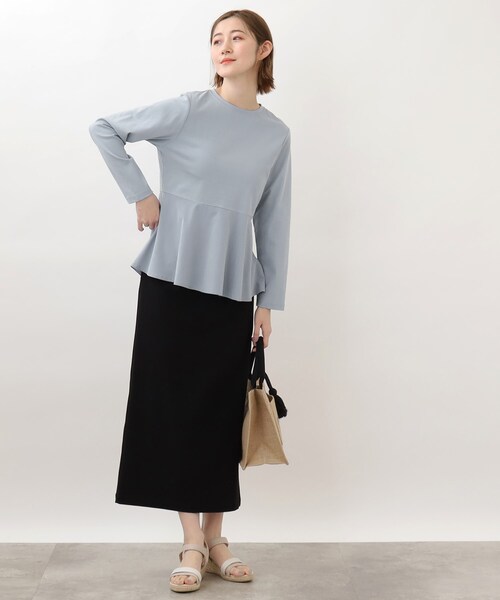 grove(グローブ)の「◆布帛切り替えペプラムプルオーバー(Tシャツ/カットソー・レディース・ライトブルー/アイボリー/ブラック・02/03/01/05/04)」の10枚目の写真