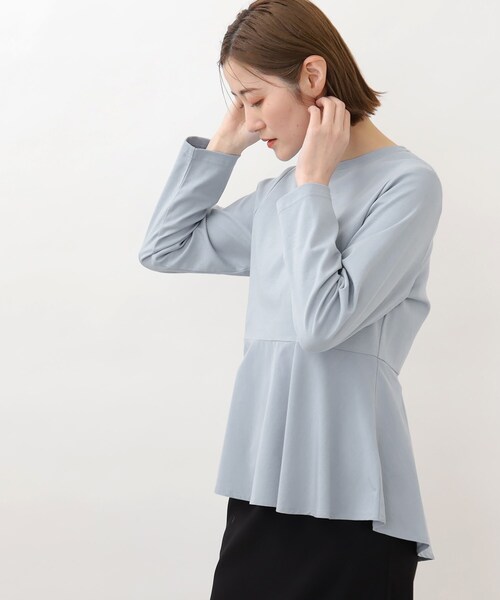 grove(グローブ)の「◆布帛切り替えペプラムプルオーバー(Tシャツ/カットソー・レディース・ライトブルー/アイボリー/ブラック・02/03/01/05/04)」の13枚目の写真