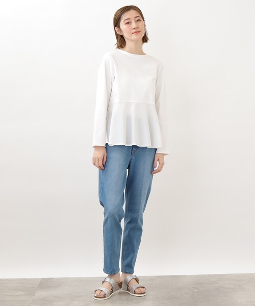 grove(グローブ)の「◆布帛切り替えペプラムプルオーバー(Tシャツ/カットソー・レディース・ライトブルー/アイボリー/ブラック・02/03/01/05/04)」の15枚目の写真