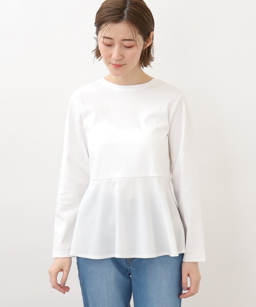 grove(グローブ)の「◆布帛切り替えペプラムプルオーバー(Tシャツ/カットソー・レディース・ライトブルー/アイボリー/ブラック・02/03/01/05/04)」の20枚目の写真