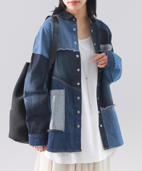 kOhAKU（コハク）の「『パッチワークコットンデニムシャツ