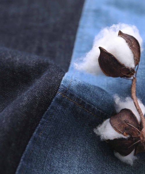 kOhAKU（コハク）の「『パッチワークコットンデニムシャツ』（シャツ/ブラウス・レディース・ブルー・2/1）」の11枚目の写真