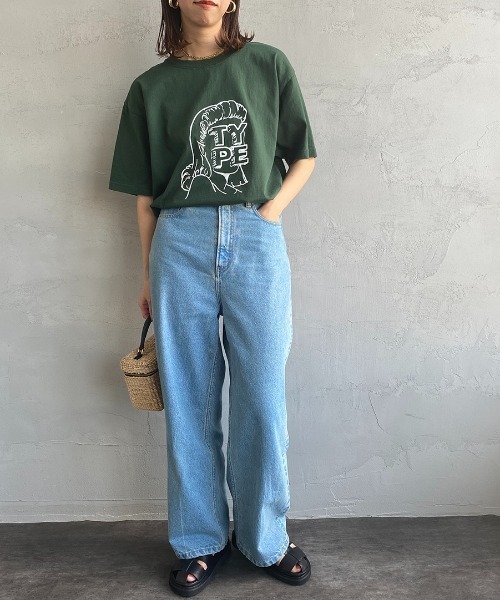 FUNG（ファング）の「[FUNG/ファング] TYPE カットオフプリントTシャツ（Tシャツ/カットソー・レディース・ダークグリーン/ホワイト・M）」の17枚目の写真