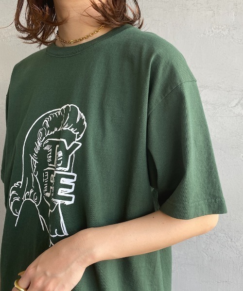 FUNG（ファング）の「[FUNG/ファング] TYPE カットオフプリントTシャツ（Tシャツ/カットソー・レディース・ダークグリーン/ホワイト・M）」の22枚目の写真