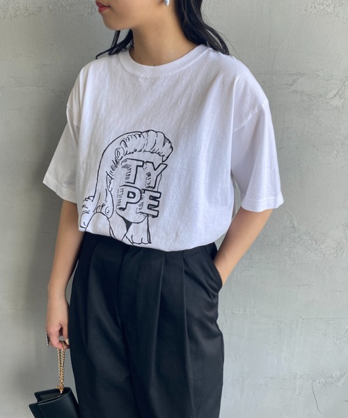FUNG（ファング）の「[FUNG/ファング] TYPE カットオフプリントTシャツ（Tシャツ/カットソー・レディース・ダークグリーン/ホワイト・M）」の20枚目の写真