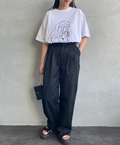 FUNG（ファング）の「[FUNG/ファング] TYPE カットオフプリントTシャツ（Tシャツ/カットソー・レディース・ダークグリーン/ホワイト・M）」の14枚目の写真