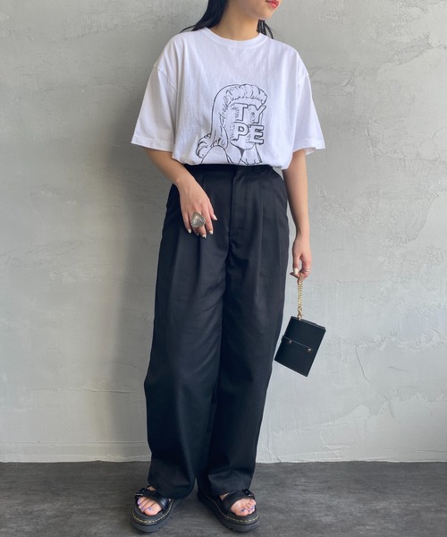 FUNG（ファング）の「[FUNG/ファング] TYPE カットオフプリントTシャツ（Tシャツ/カットソー・レディース・ダークグリーン/ホワイト・M）」の11枚目の写真