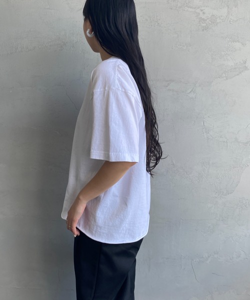 FUNG（ファング）の「[FUNG/ファング] TYPE カットオフプリントTシャツ（Tシャツ/カットソー・レディース・ダークグリーン/ホワイト・M）」の6枚目の写真