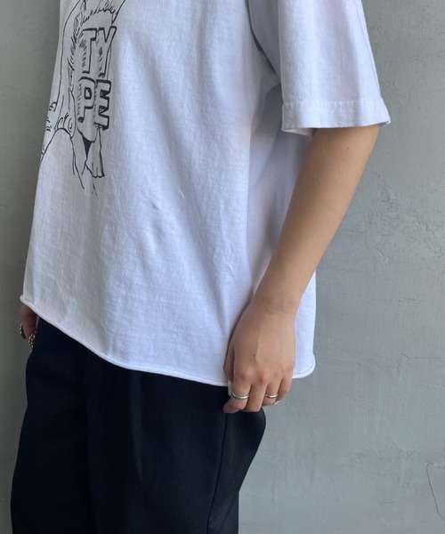 FUNG（ファング）の「[FUNG/ファング] TYPE カットオフプリントTシャツ（Tシャツ/カットソー・レディース・ダークグリーン/ホワイト・M）」の21枚目の写真