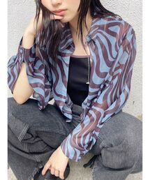 MURUA | ウェーブプリントクロップドシャツ(シャツ/ブラウス)