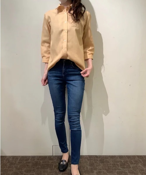 Pitta Re:)(ピッタリ)の「【Pitta Re:)】ふわっとガーゼシャツ 七分袖 綿100% レディースカジュアルシャツ(シャツ/ブラウス・レディース・マスタード/オレンジ・S/M/LL/L)」の7枚目の写真