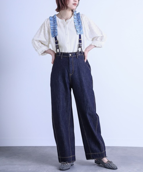 somari imagination(ソマリ イマジネーション)の「ボリュームスリーブコットンブラウス(シャツ/ブラウス・レディース・ブラック/オフホワイト・1/2)」の5枚目の写真