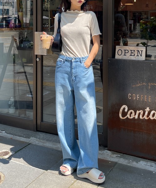 Chillfar(チルファー)の「プチハイネックトップス(Tシャツ/カットソー・レディース・ブルー/ブラック/グレイッシュベージュ/アイボリー・FREE)」の15枚目の写真