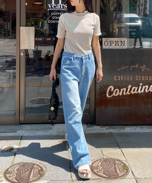 Chillfar(チルファー)の「プチハイネックトップス(Tシャツ/カットソー・レディース・ブルー/ブラック/グレイッシュベージュ/アイボリー・FREE)」の16枚目の写真