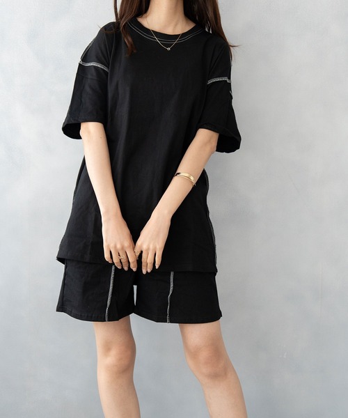 NinaetLina（ニナエリナ）の「カットソーセットアップ（ルームウェア/パジャマ・レディース・ブラック/グレー/ベージュ・M/L/XL）」の15枚目の写真