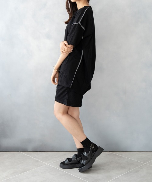 NinaetLina（ニナエリナ）の「カットソーセットアップ（ルームウェア/パジャマ・レディース・ブラック/グレー/ベージュ・M/L/XL）」の20枚目の写真