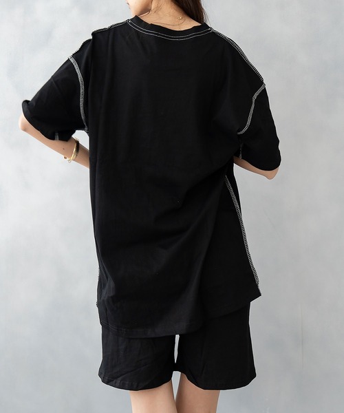 NinaetLina（ニナエリナ）の「カットソーセットアップ（ルームウェア/パジャマ・レディース・ブラック/グレー/ベージュ・M/L/XL）」の19枚目の写真