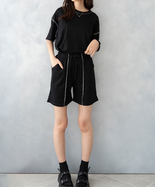 NinaetLina（ニナエリナ）の「カットソーセットアップ（ルームウェア/パジャマ・レディース・ブラック/グレー/ベージュ・M/L/XL）」の17枚目の写真