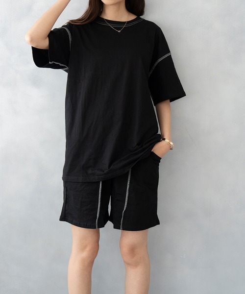 NinaetLina（ニナエリナ）の「カットソーセットアップ（ルームウェア/パジャマ・レディース・ブラック/グレー/ベージュ・M/L/XL）」の18枚目の写真