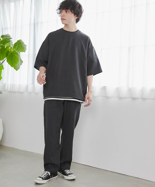 WEGO（ウィゴー）の「WEGO/【セットアップ対応】リネンライクリラックスパンツ（スラックス・メンズ・ベージュ/スミクロ・LARGE/MEDIUM）」の3枚目の写真