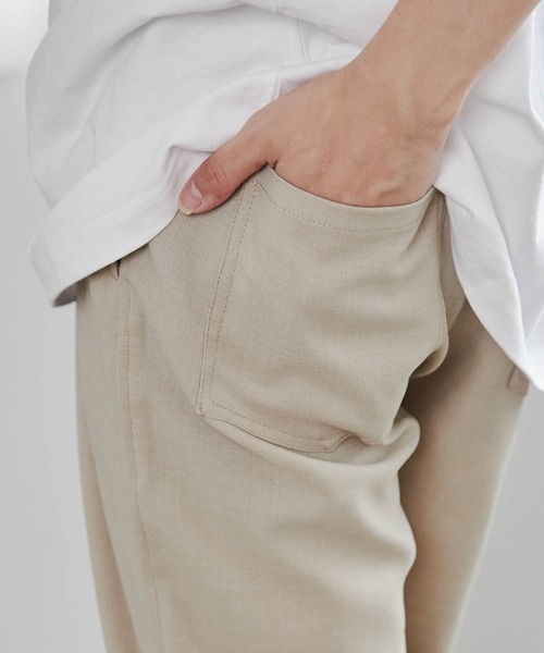 WEGO（ウィゴー）の「WEGO/【セットアップ対応】リネンライクリラックスパンツ（スラックス・メンズ・ベージュ/スミクロ・LARGE/MEDIUM）」の6枚目の写真